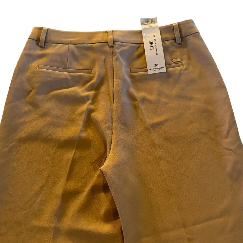 NWT Scotch & Soda Edie Tailored Wide Leg Pants in Yellow Size 30 - Picture 13 of 16